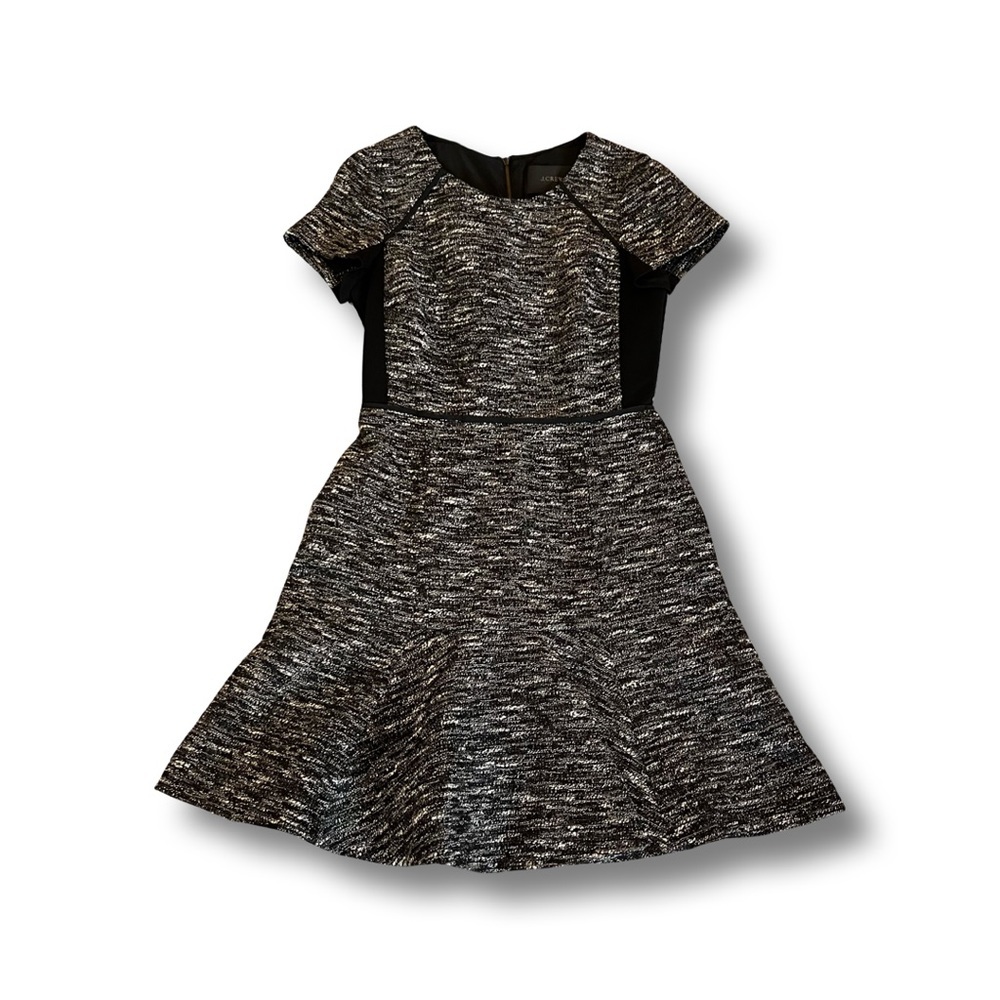 J. Crew A-line Black & White Dress